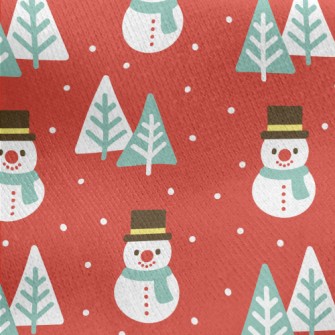 Serious Snowman Christmas Tree Jersey Backed Fleece