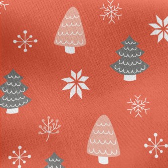 Christmas Tree Forest Jersey Backed Fleece