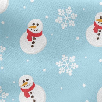 Button Scarf Snowman Jersey Backed Fleece