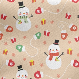 Happy Snowman Gift Jersey Backed Fleece