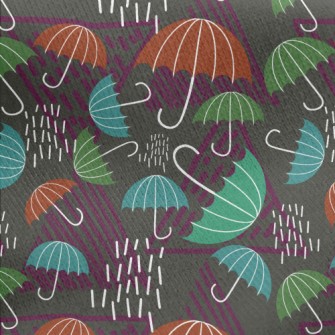 Tropical Rainforest Umbrella Jersey Backed Fleece