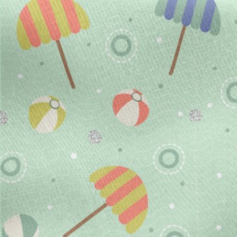 Beach Umbrella Beach Ball Jersey Backed Fleece