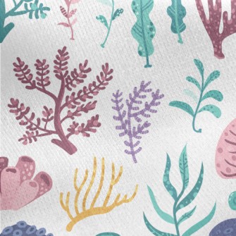 Coral And Seaweed Jersey Backed Fleece