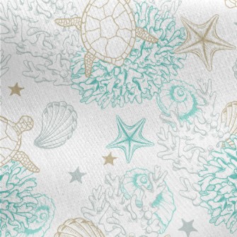 Turtle Coral Shellfish Jersey Backed Fleece