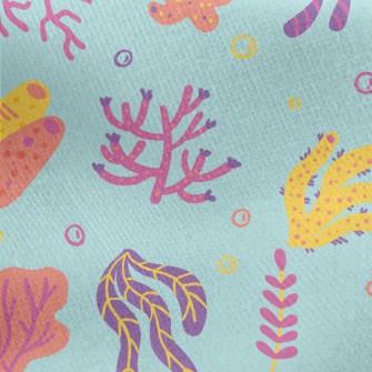 Colorful Coral Jersey Backed Fleece