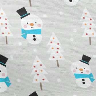 Cute Gentleman Snowman Pongee