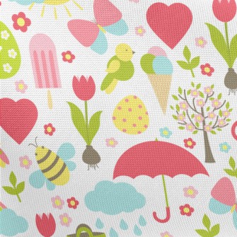 Cute Cartoon Garden Pongee