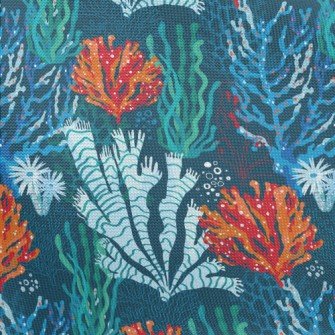 Bright Coral Seaweed Pongee