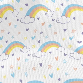 Rainbow Love Basket Sky Star Stretch Jersey