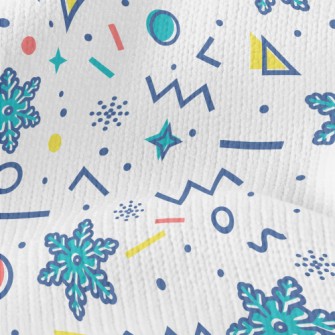 Geometric Snowflakes Stretch Jersey