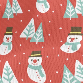 Serious Snowman Christmas Tree Stretch Jersey