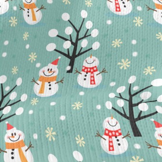 Snowman Friends Playing Stretch Jersey