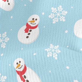 Button Scarf Snowman Stretch Jersey