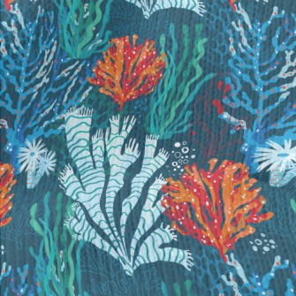 Bright Coral Seaweed Stretch Jersey