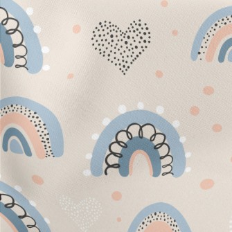 Dots Of Love Graffiti Rainbow Lightweight Cotton Poplin