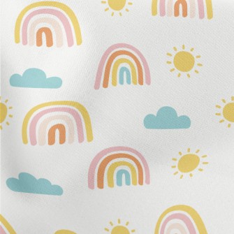 Sun Rainbow Cloud Lightweight Cotton Poplin