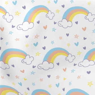 Rainbow Love Basket Sky Star Lightweight Cotton Poplin