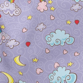 Magic Moon And Rainbow Lightweight Cotton Poplin