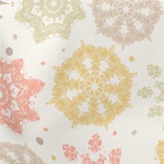 Snowflake Tile Illustration Lightweight Cotton Poplin