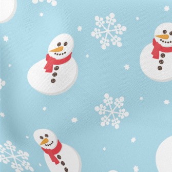 Button Scarf Snowman Lightweight Cotton Poplin
