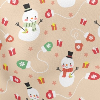Happy Snowman Gift Lightweight Cotton Poplin
