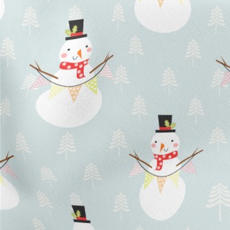 Christmas Decoration Snowman Lightweight Cotton Poplin
