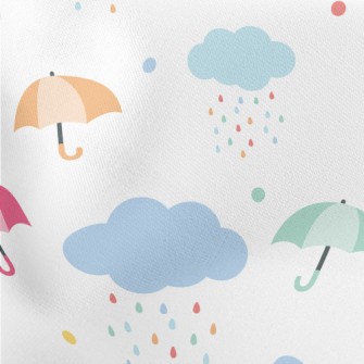Colorful Flying Umbrellas Lightweight Cotton Poplin