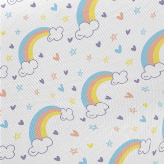 Rainbow Love Basket Sky Star Midweight Cotton Poplin