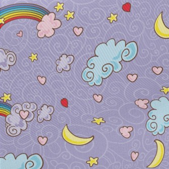 Magic Moon And Rainbow Midweight Cotton Poplin