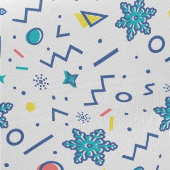 Geometric Snowflakes Midweight Cotton Poplin