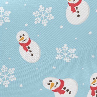 Button Scarf Snowman Midweight Cotton Poplin