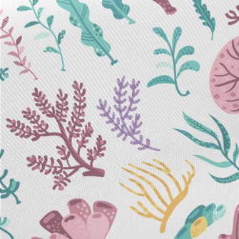 Coral And Seaweed Midweight Cotton Poplin