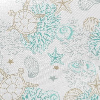 Turtle Coral Shellfish Midweight Cotton Poplin