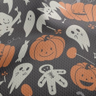 Cute Pumpkins And Ghosts Athletic Mesh Flat Back