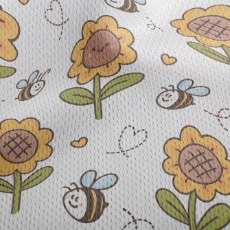 Bee And Sunflower Athletic Mesh Flat Back