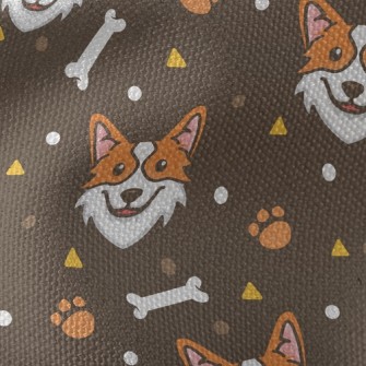 Lively And Happy Corgi Waterproof Canvas