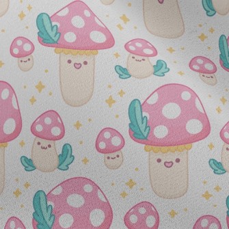 Shiny Polka Dot Mushrooms Chiffon