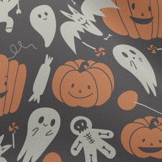 Cute Pumpkins And Ghosts Chiffon