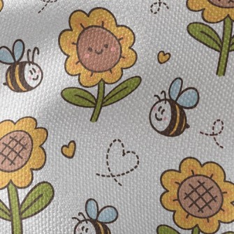 Bee And Sunflower Waterproof Canvas