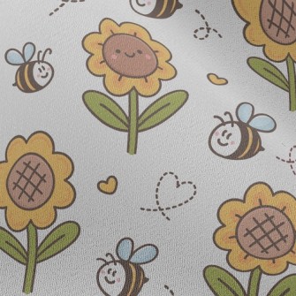 Bee And Sunflower Chiffon