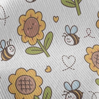Bee And Sunflower Standard Corduroy