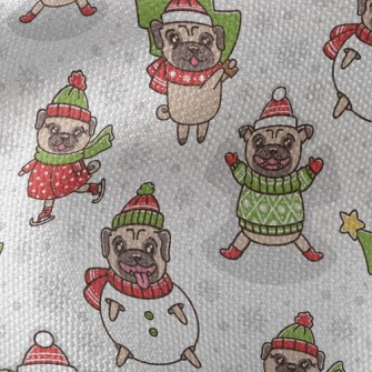 Happy Christmas Pug Waterproof Canvas