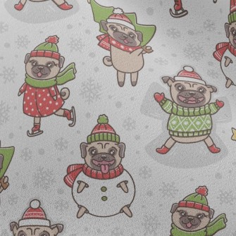 Happy Christmas Pug Chiffon