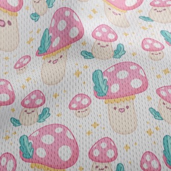 Shiny Polka Dot Mushrooms Athletic Mesh Flat Back