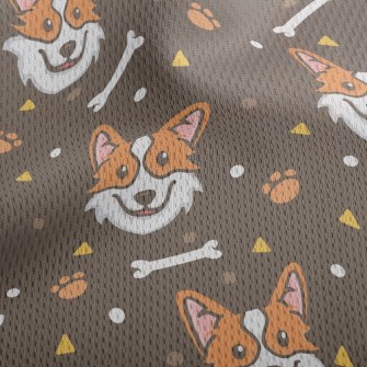 Lively And Happy Corgi Athletic Mesh Flat Back