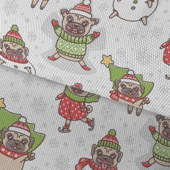 Happy Christmas Pug Waterproof Oxford
