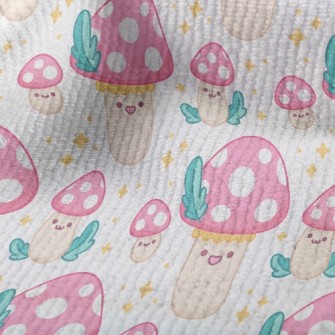 Shiny Polka Dot Mushrooms Terry