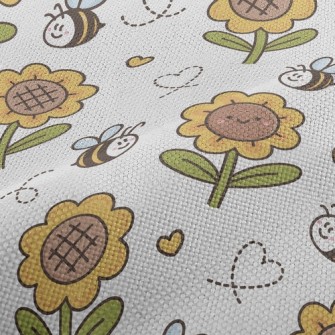 Bee And Sunflower Performance Linen