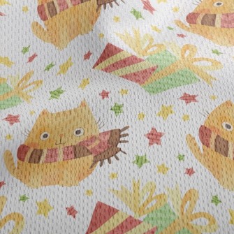 Big Eyes Scarf Cat Athletic Mesh Flat Back