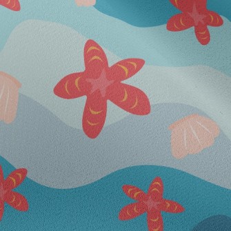 Bright Starfish Shells Chiffon